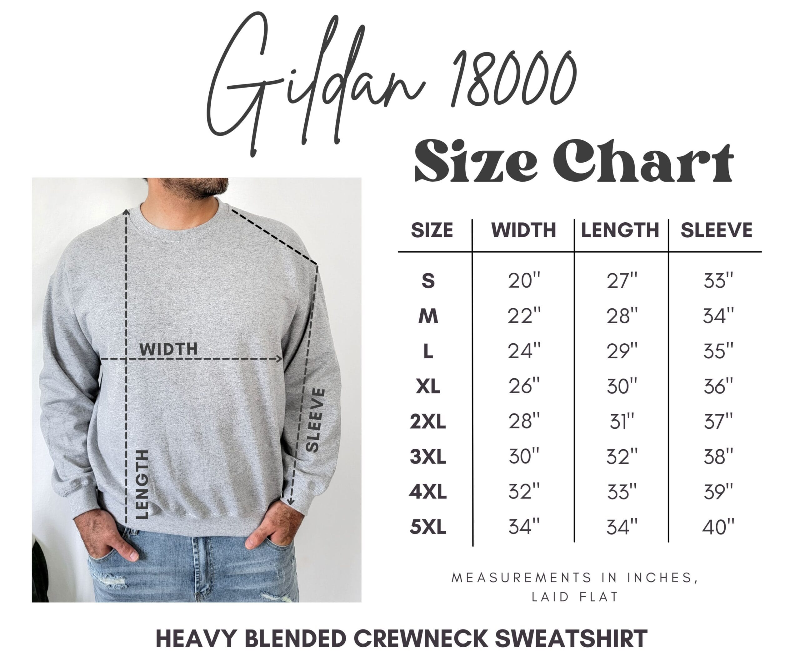 sweatshirt size chart