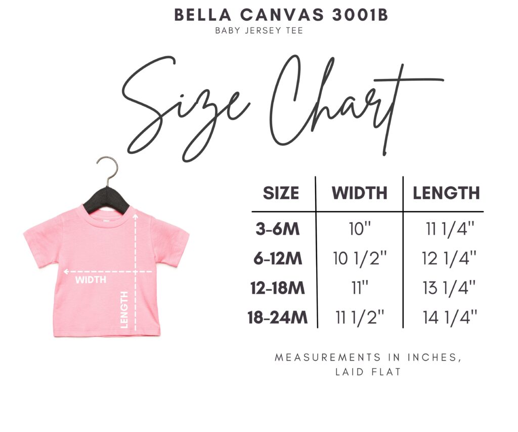baby t-shirt size chart