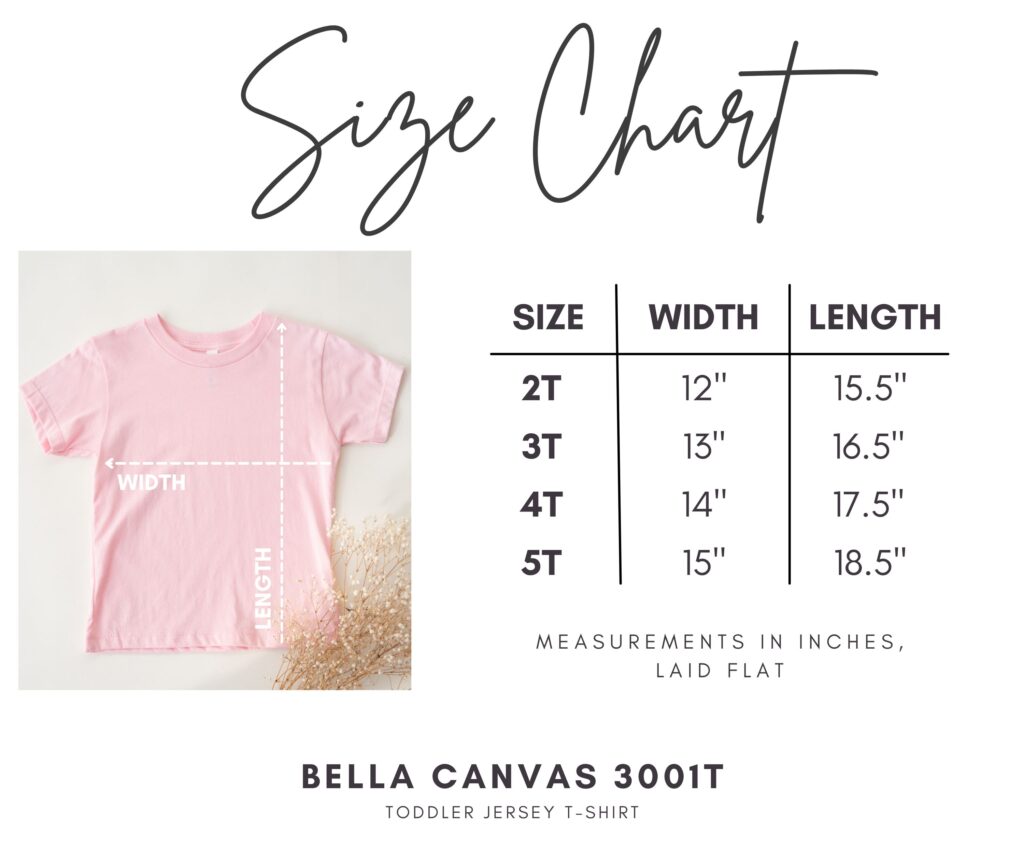 toddler tee size chart