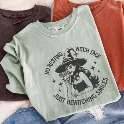 a bewitching smiles garment dyed tee in bay