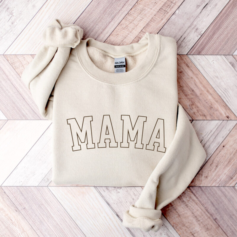 a monotone mama sweatshirt in sand