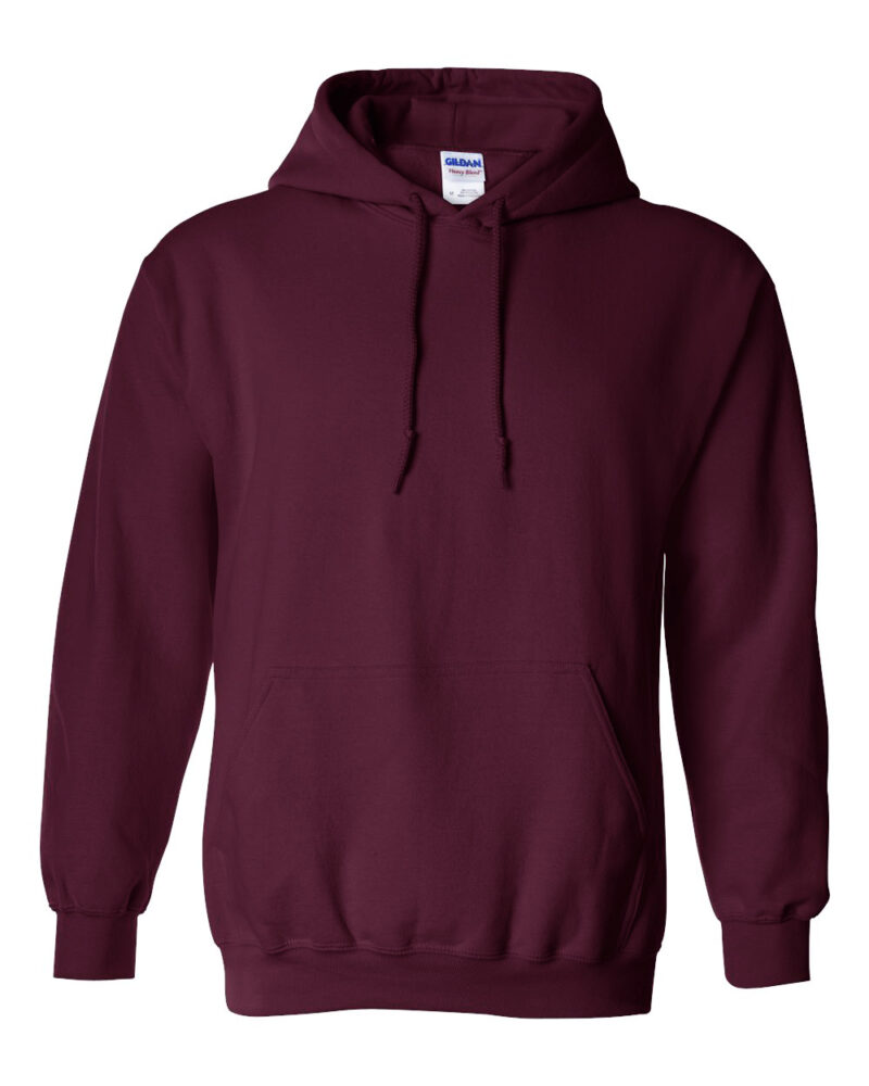 an 18500 Gildan hoodie in maroon