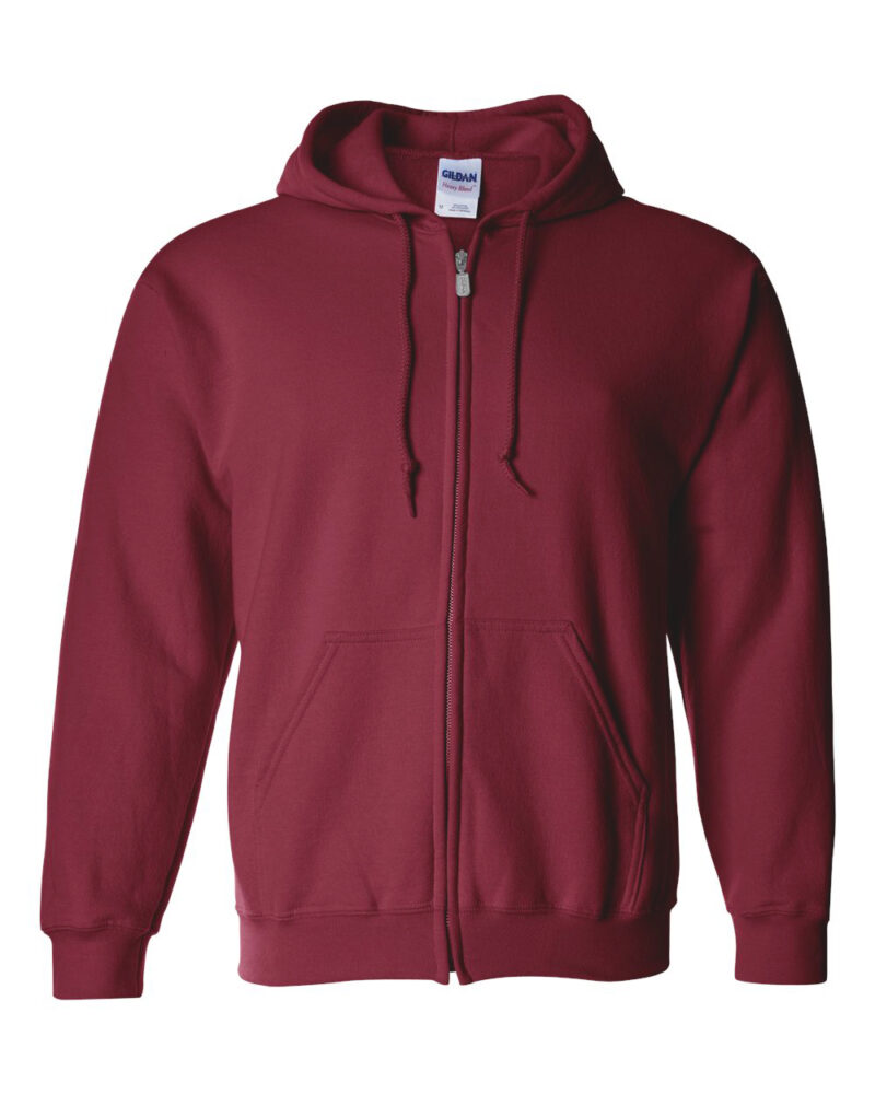 Gildan heavy blend full zip hoodie in cardinal red