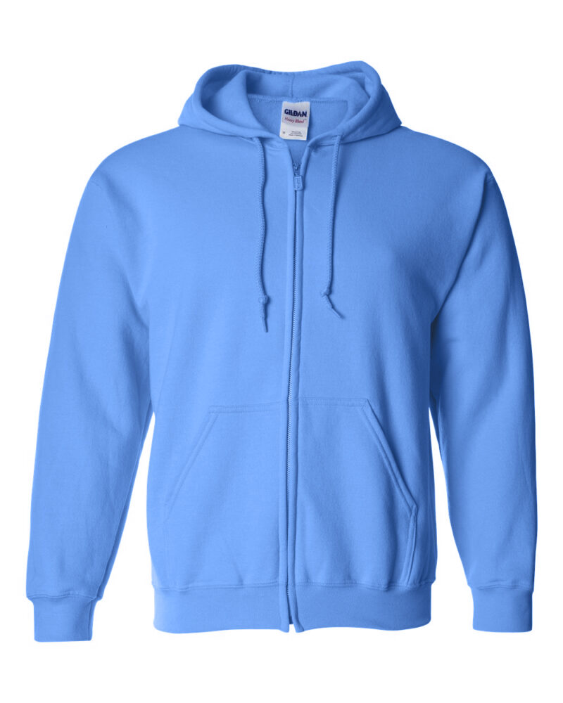 Gildan heavy blend full zip hoodie in carolina blue
