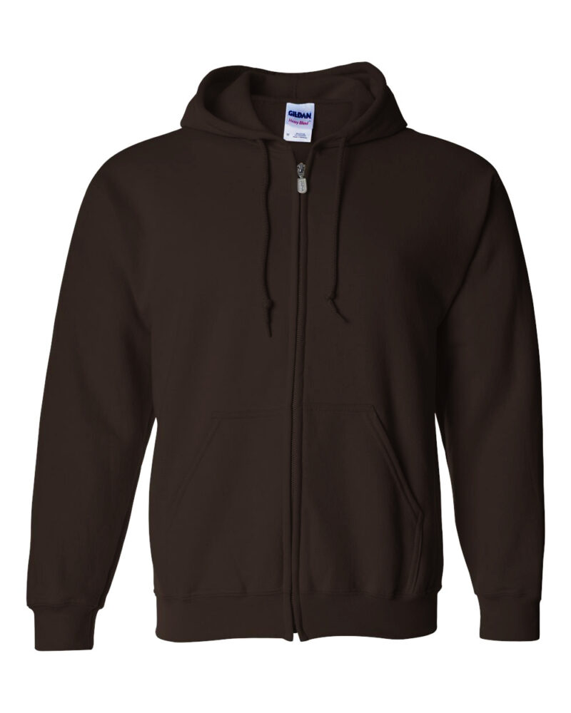Gildan heavy blend full zip hoodie in dark chocolate