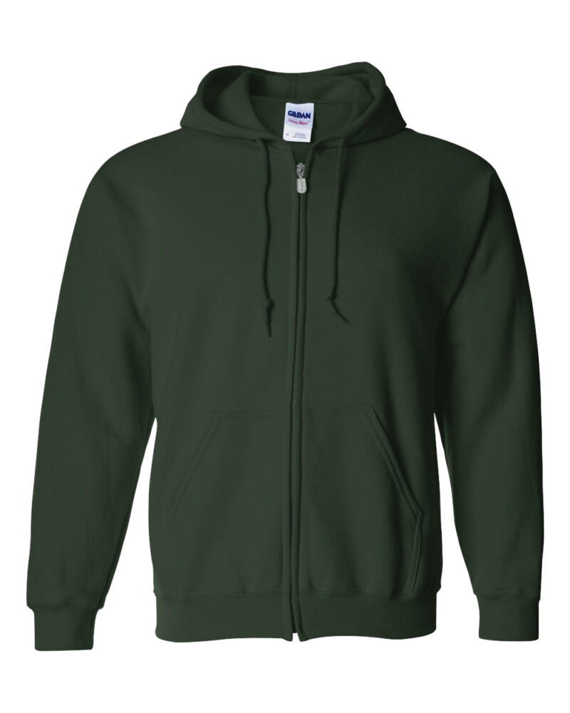 Gildan heavy blend full zip hoodie in forest