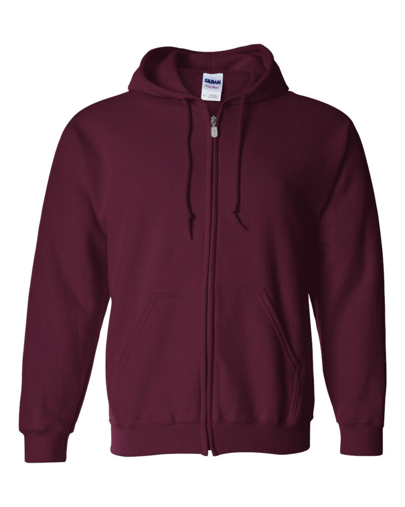 Gildan heavy blend full zip hoodie in maroon