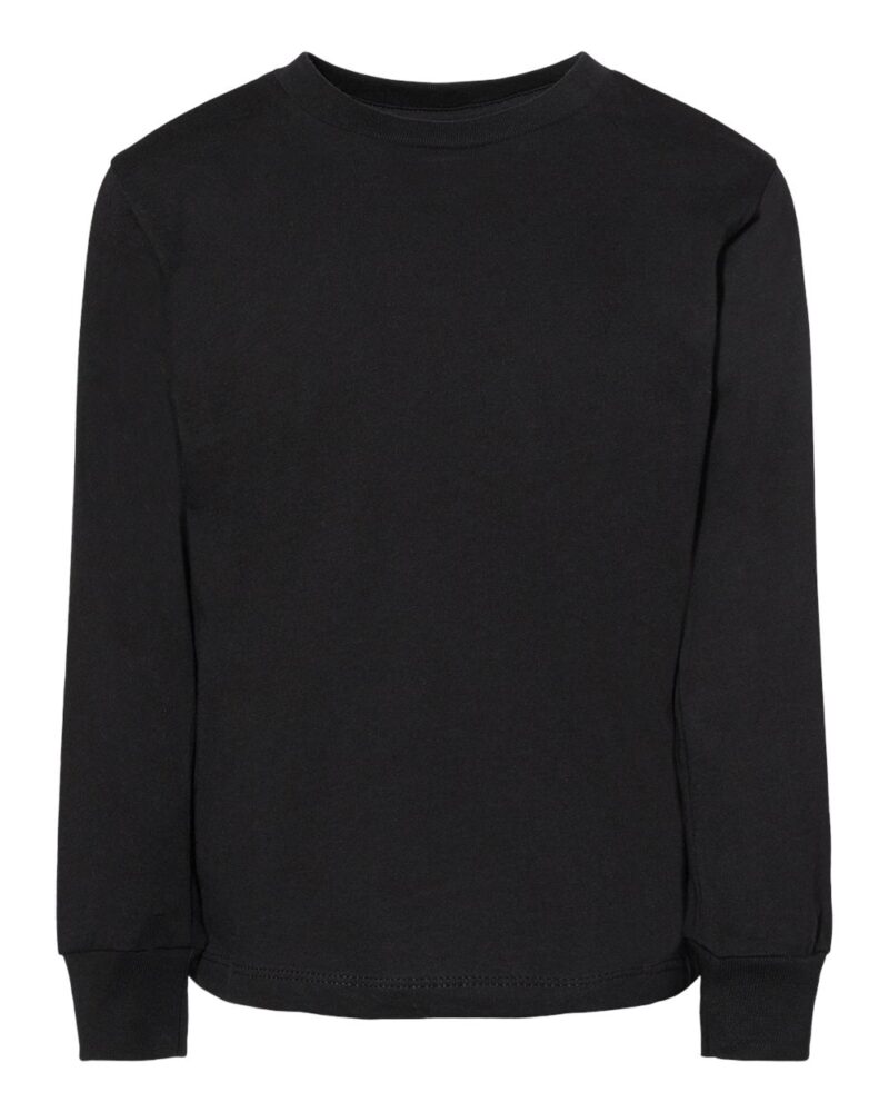 a toddler long sleeve jersey tee in black