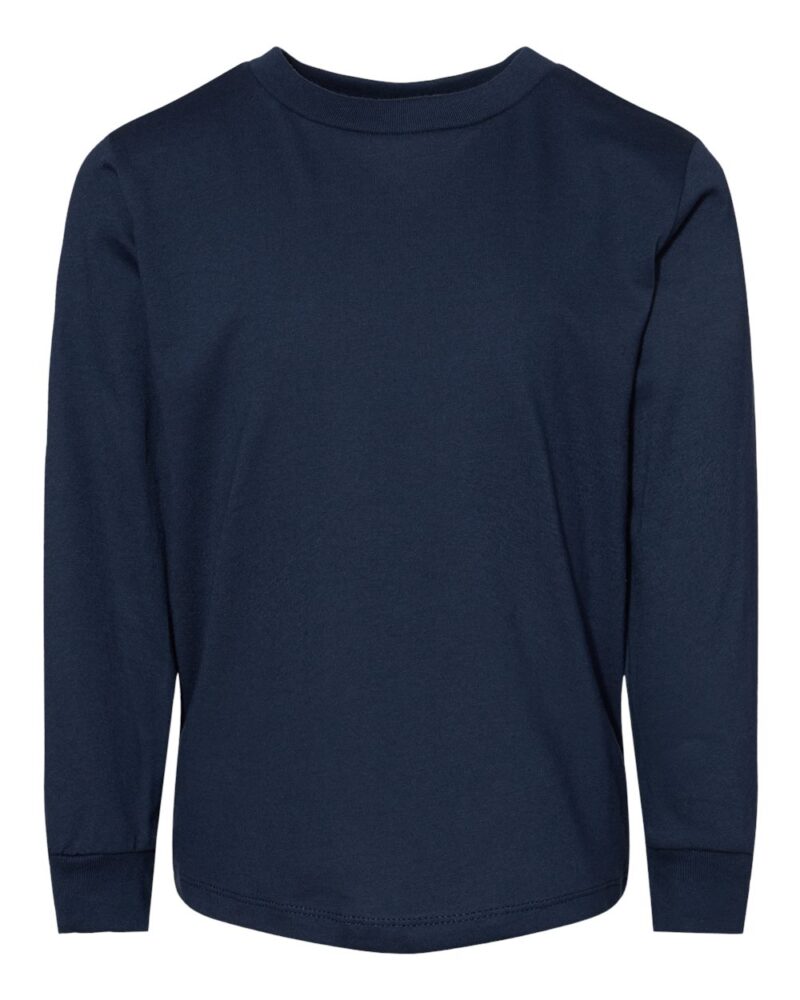 a toddler long sleeve jersey tee in navy