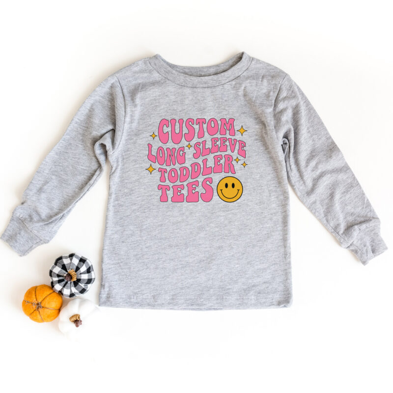 A toddler long sleeve jersey tee in athletic heather
