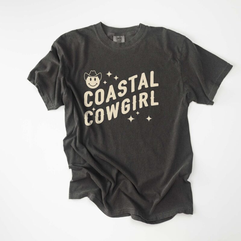 a coastal cowgirl garment dyed tee in pepper