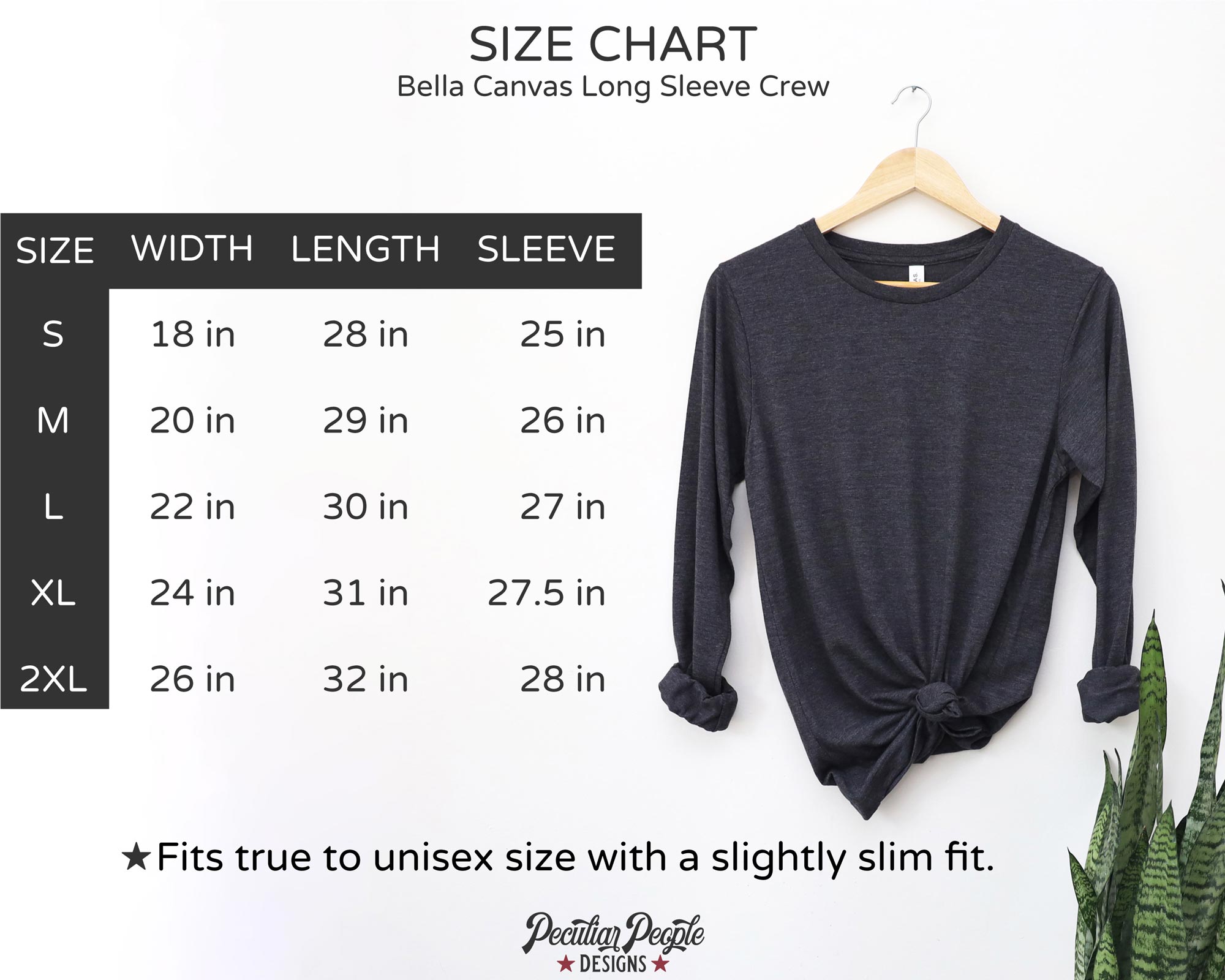 BC 3501 size chart