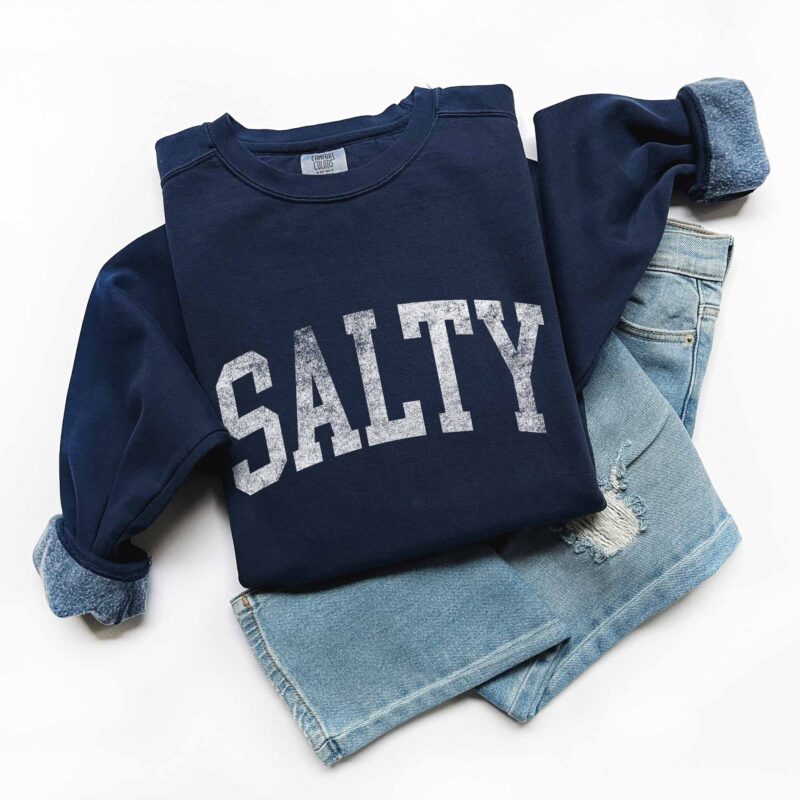 a salty sweatshirt in navy