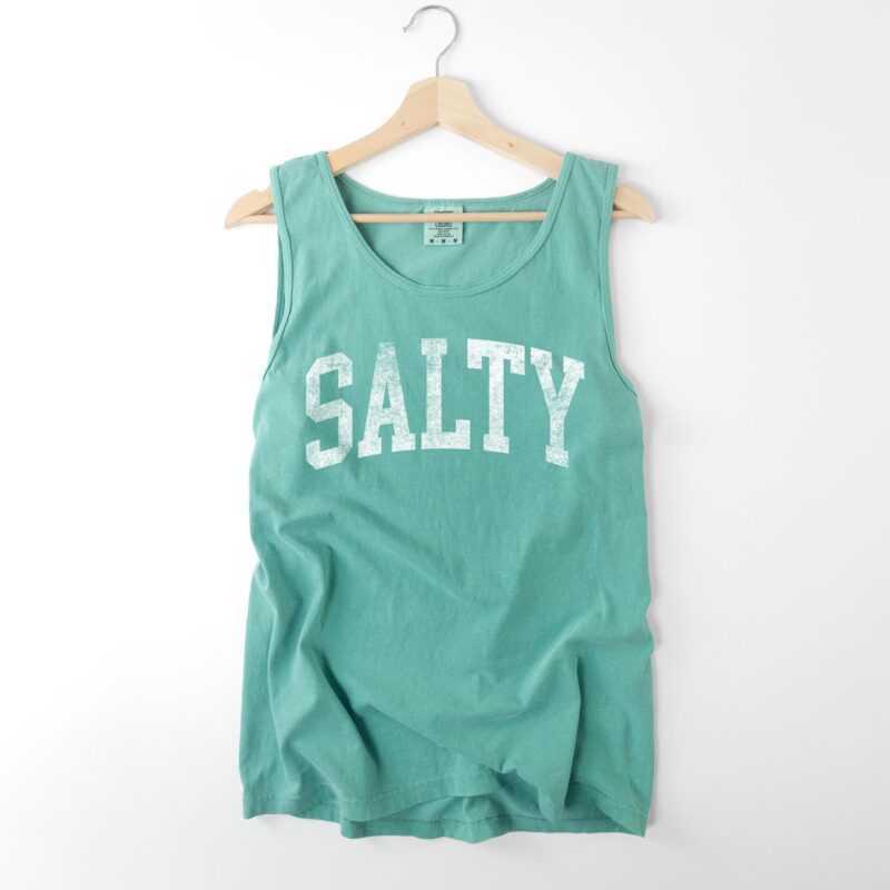 a salty tank top in seafoam