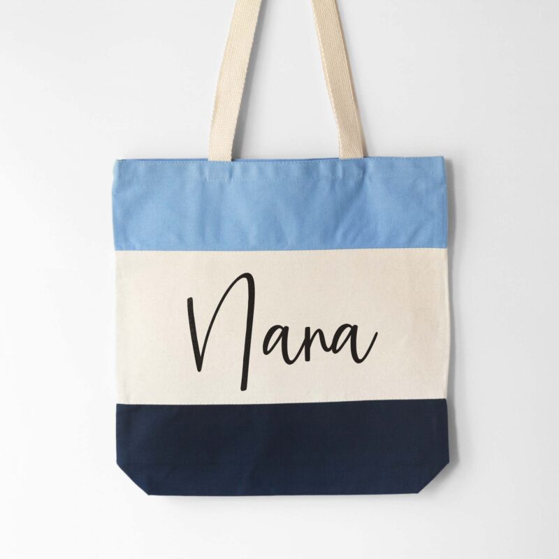 a nana tote bag in blue