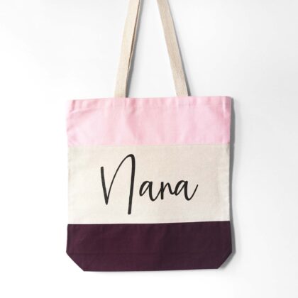 a nana tote bag in pink
