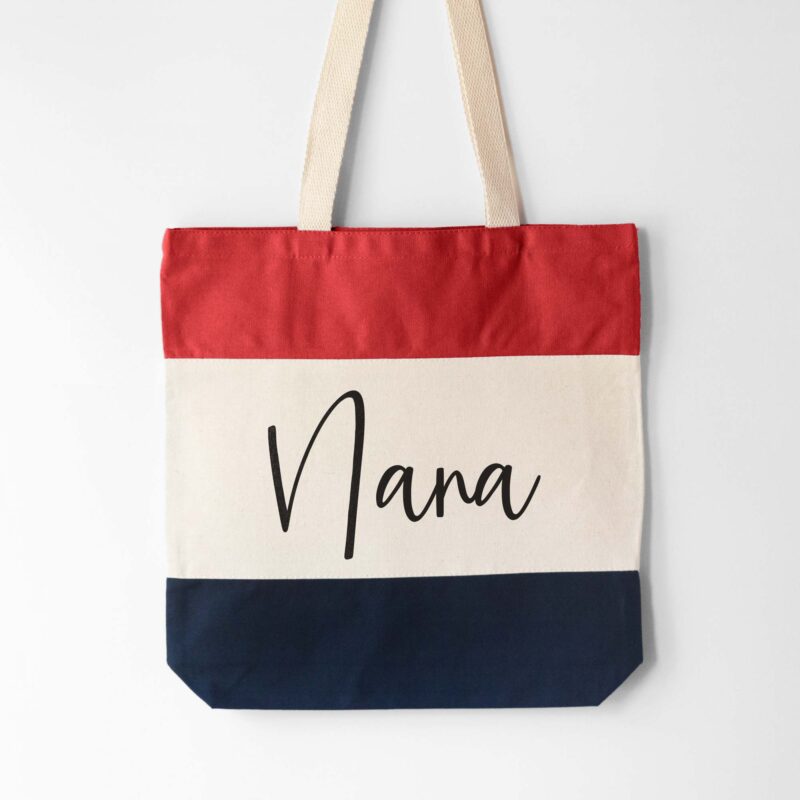 a nana tote bag in red