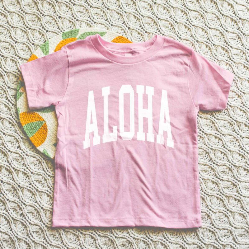 an Aloha Kids T-Shirt in pink