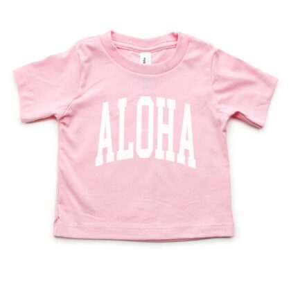 an aloha kids tee in pink