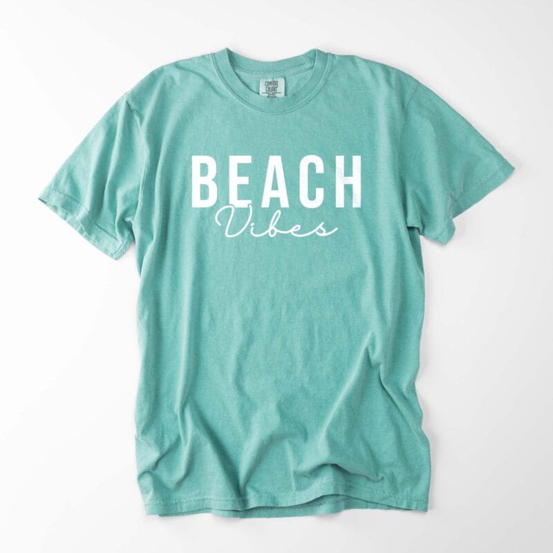 a beach vibes tee in chalky mint