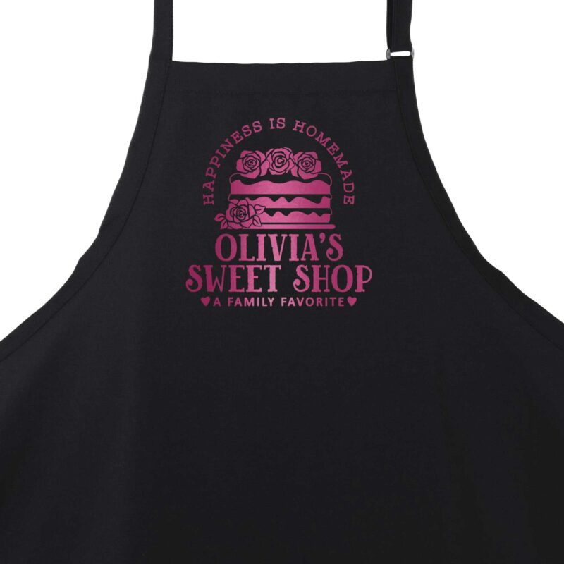 a Personalized Cake Apron in black