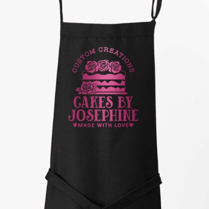 an XL Butcher Personalized Cake Apron in black