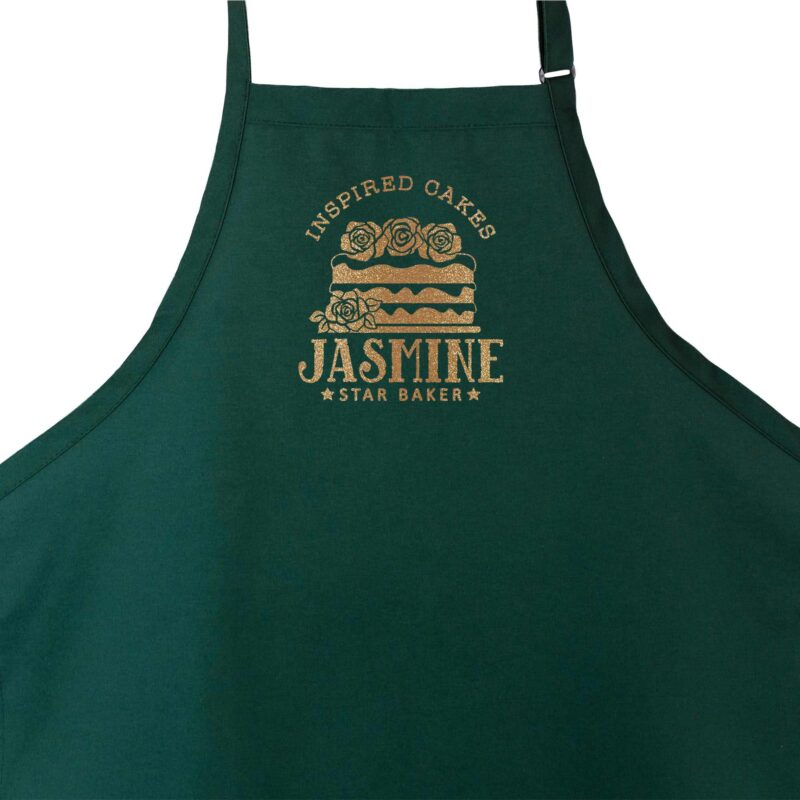 a Personalized Cake Apron in green