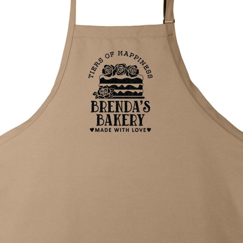 a Personalized Cake Apron in khaki