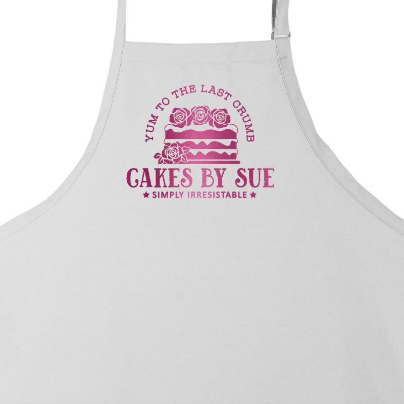 a Personalized Cake Apron in silver