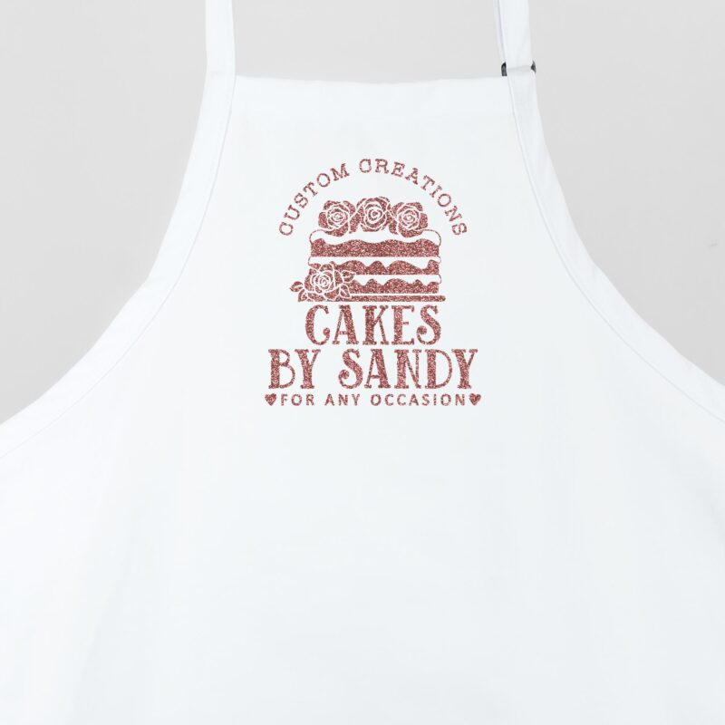 a Personalized Cake Apron in white