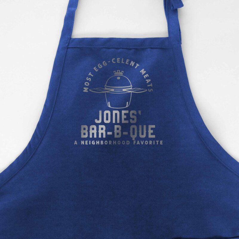 a Personalized Meat Smoker Apron - Charcoal Grill apron in royal