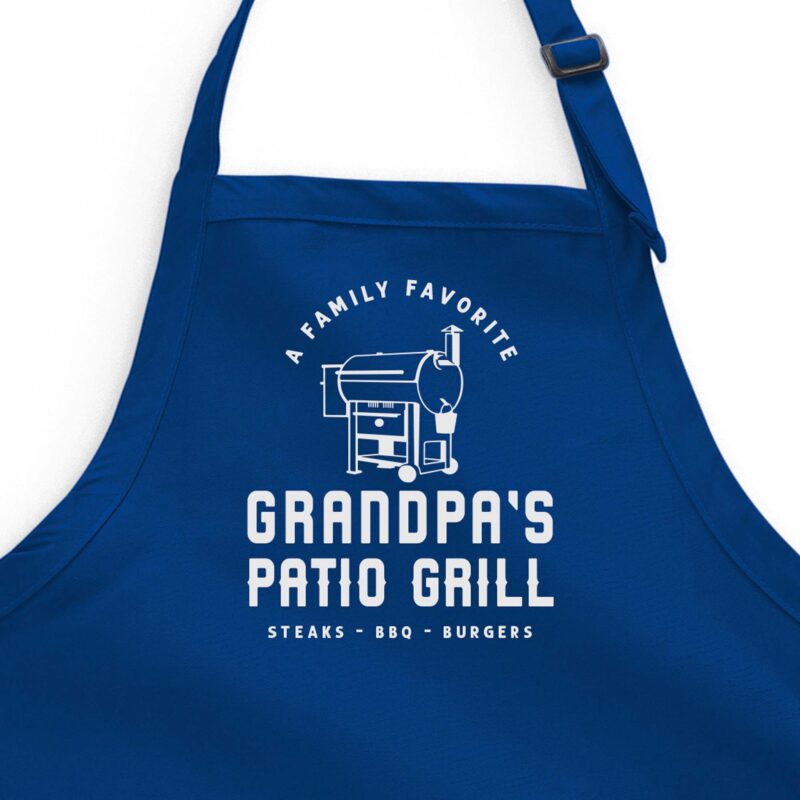 a Personalized Meat Smoker Apron - Pellet Grill in royal