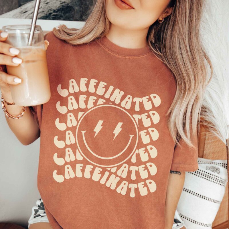 a Retro Caffeinated Heavyweight Tee in yam