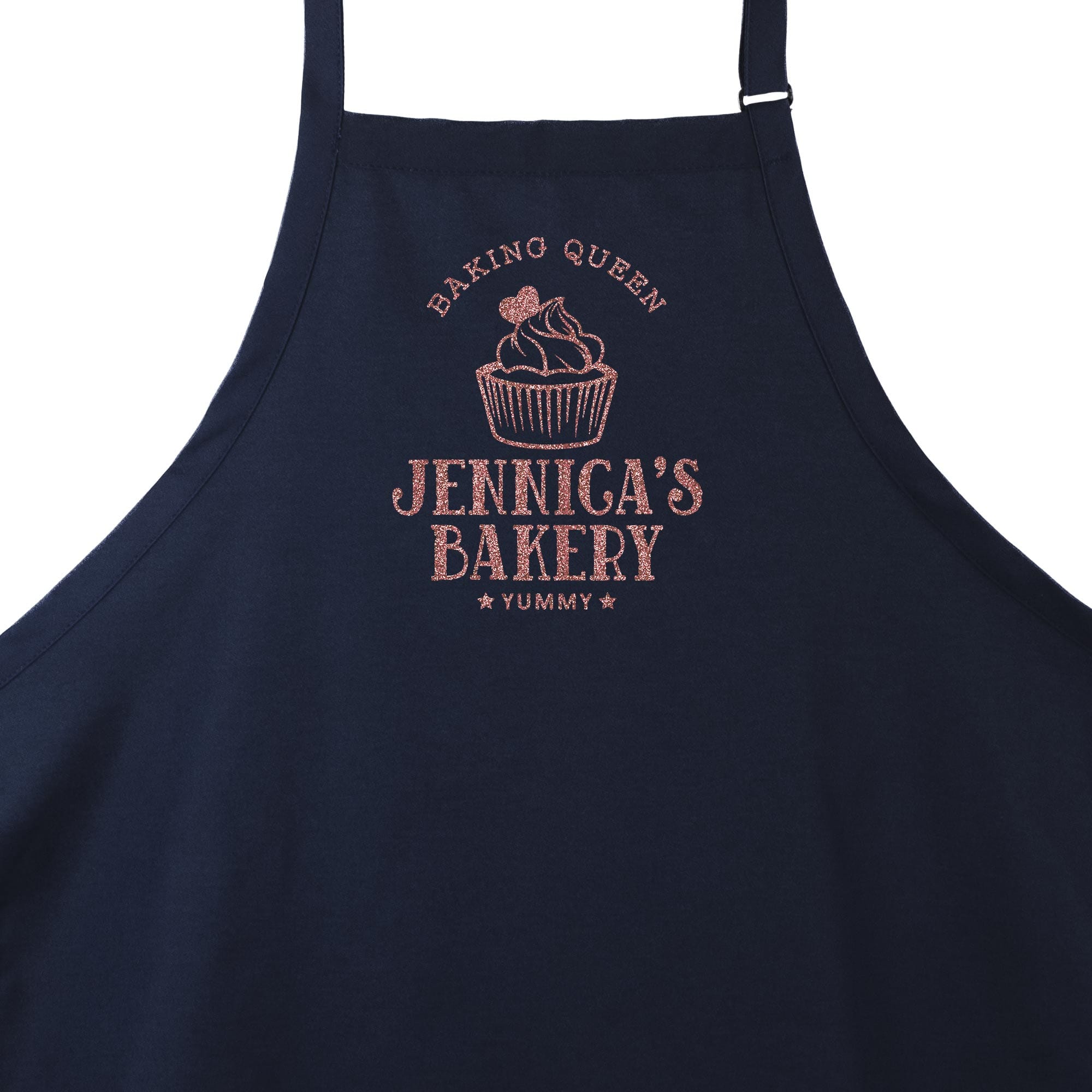 a Personalized-cupcake-baking-apron-in navy