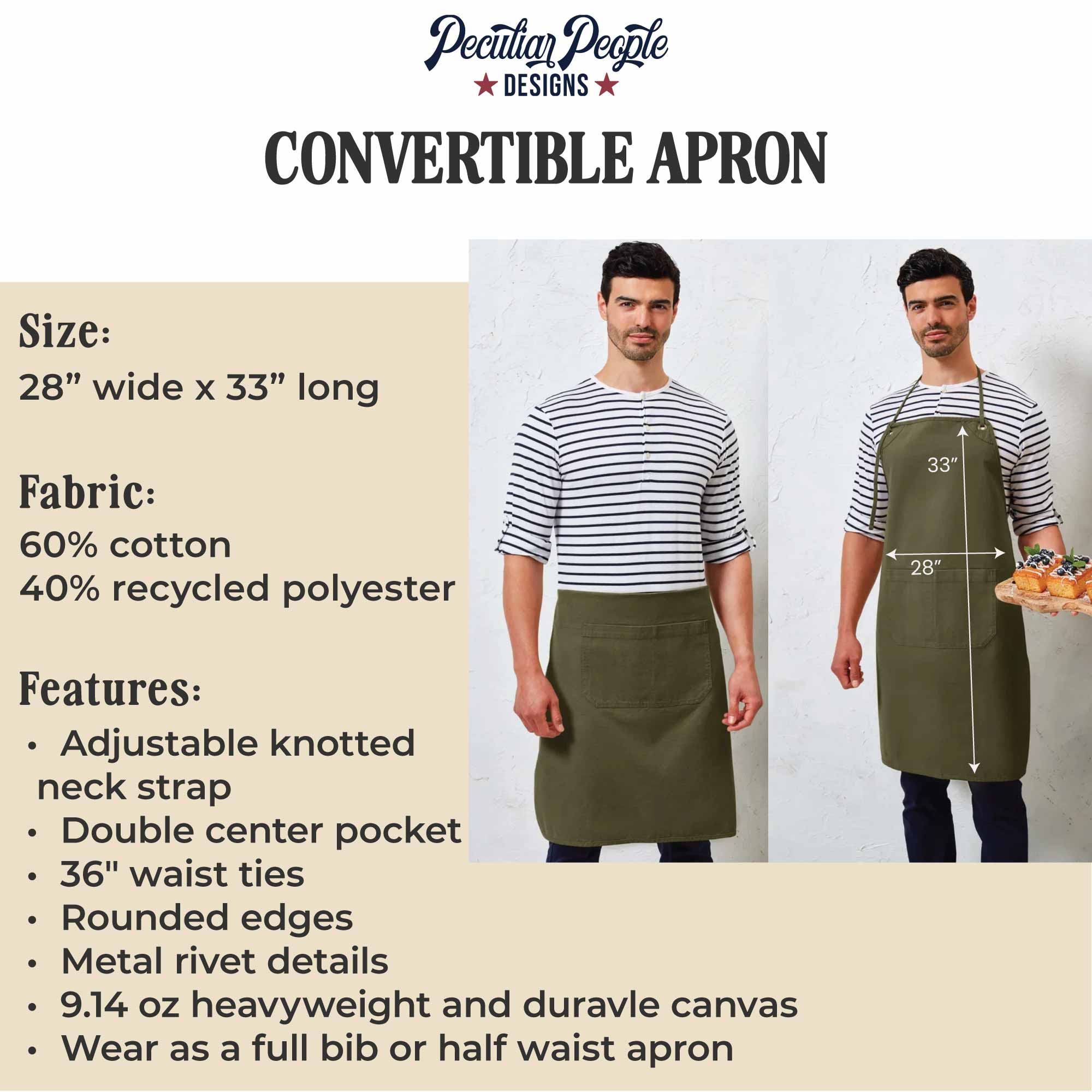 convertible apron size guide