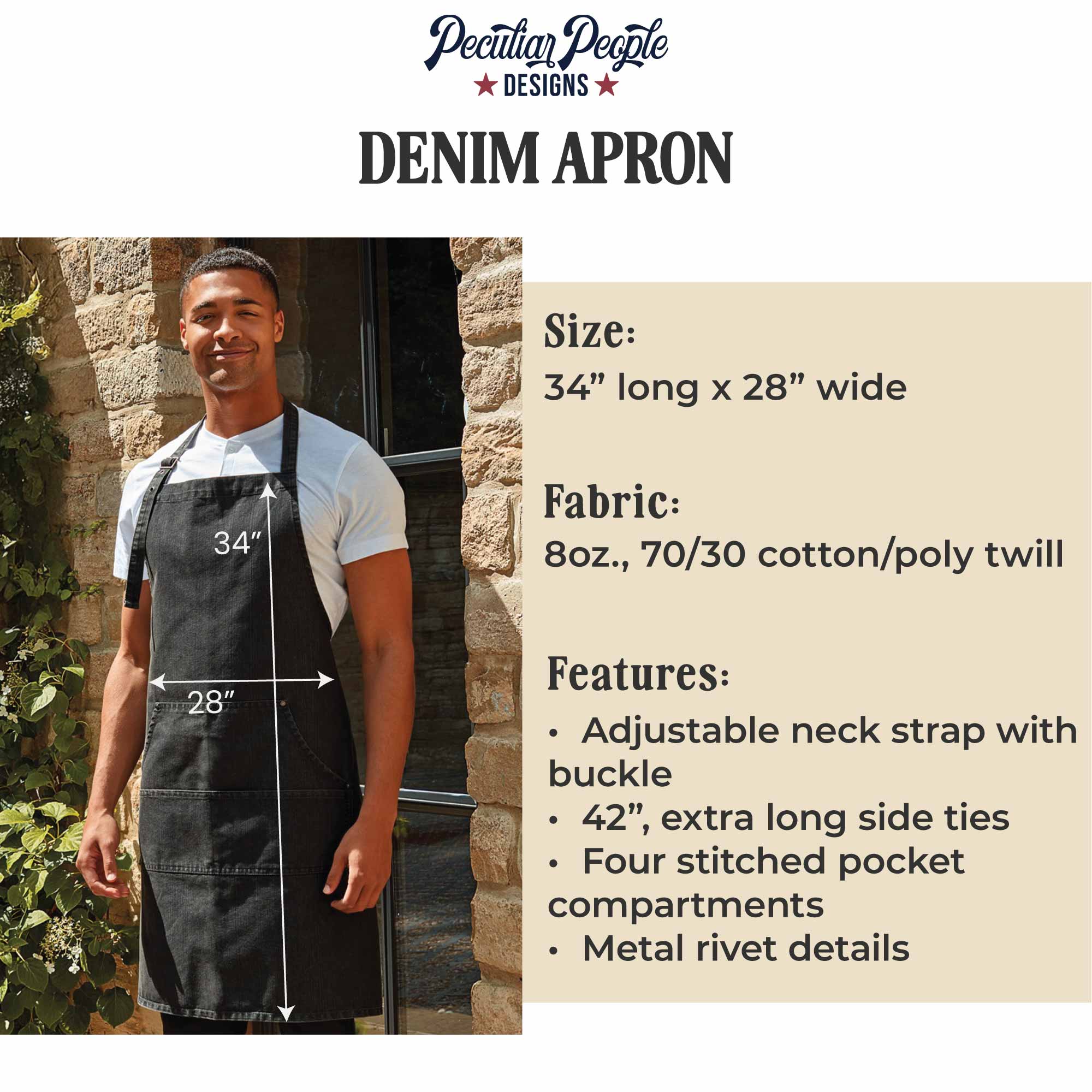 Denim Apron Size Chart
