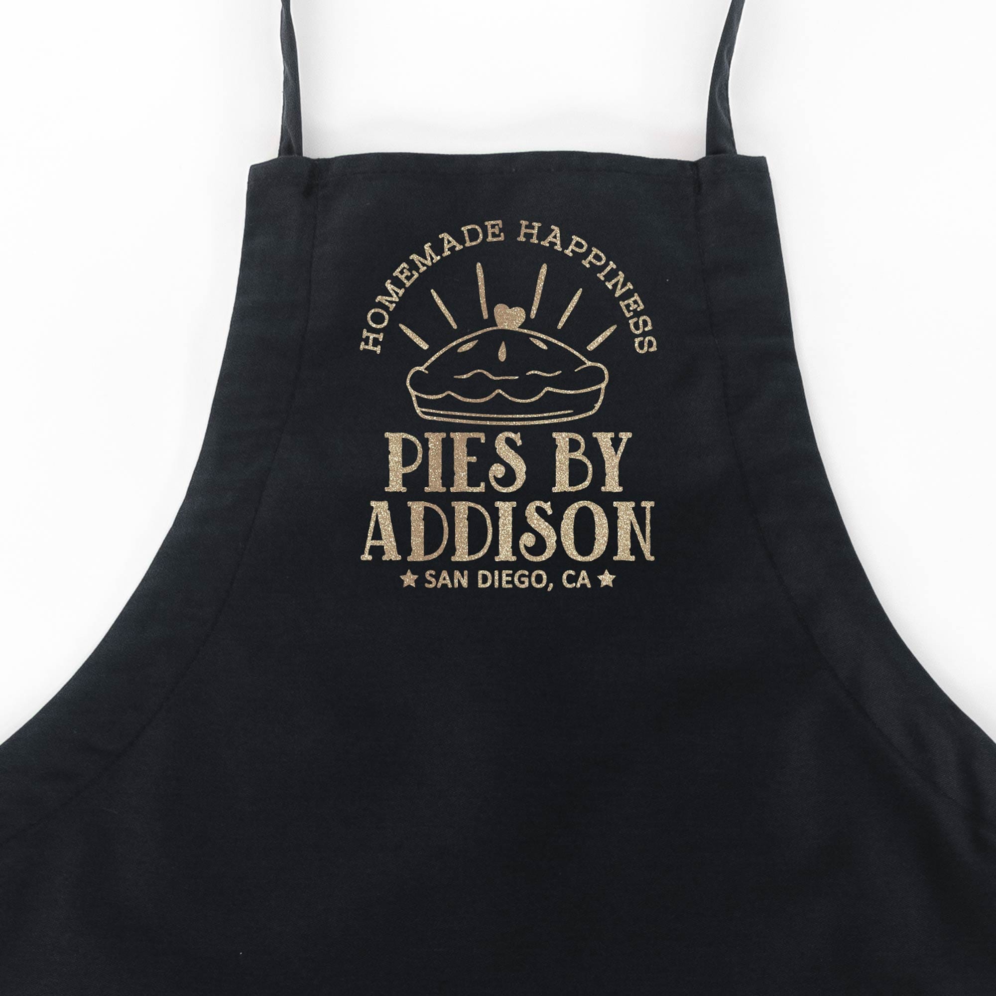 a Pie Making Butcher Apron in black