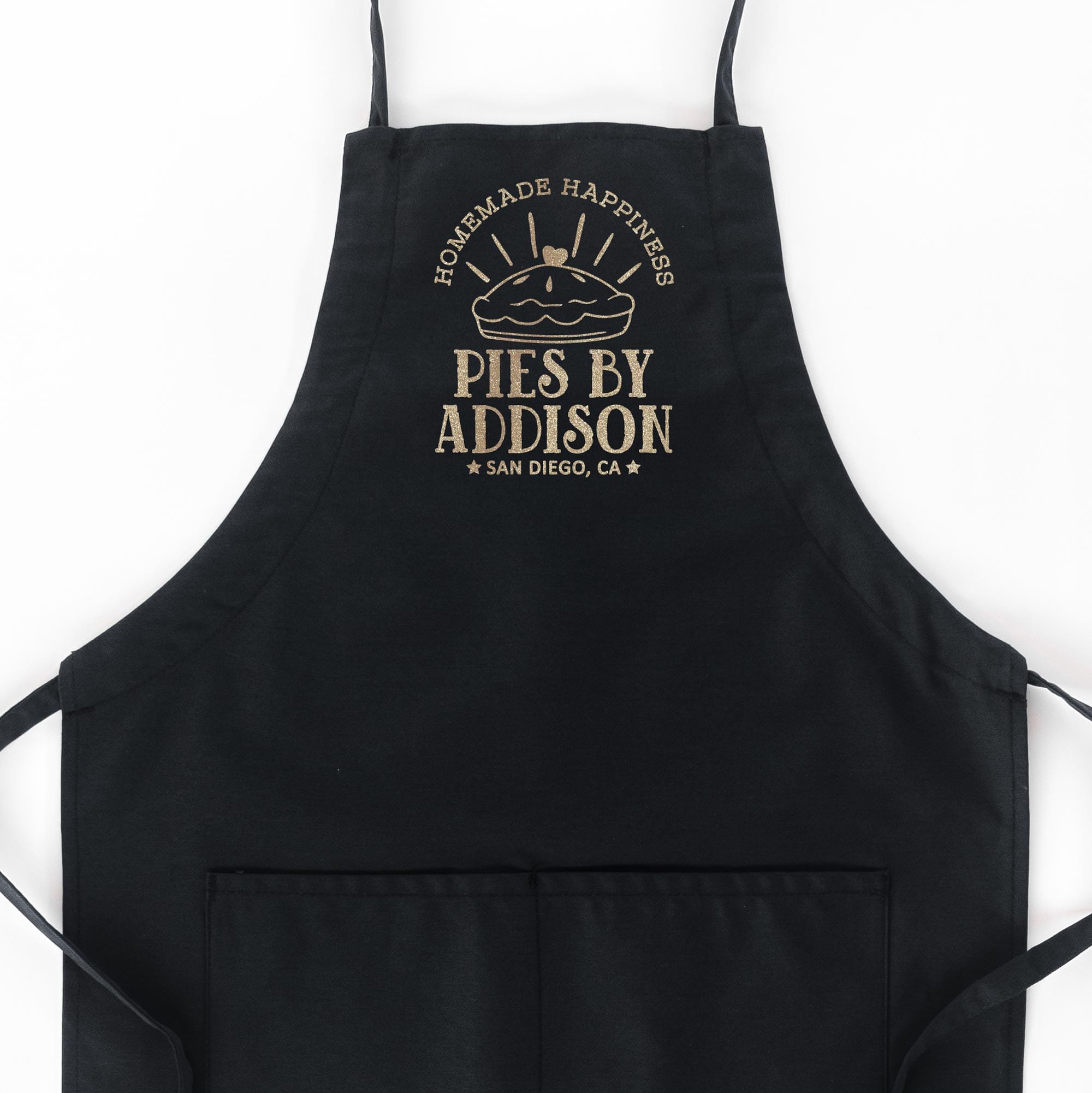 a Pie Making Butcher Apron in black