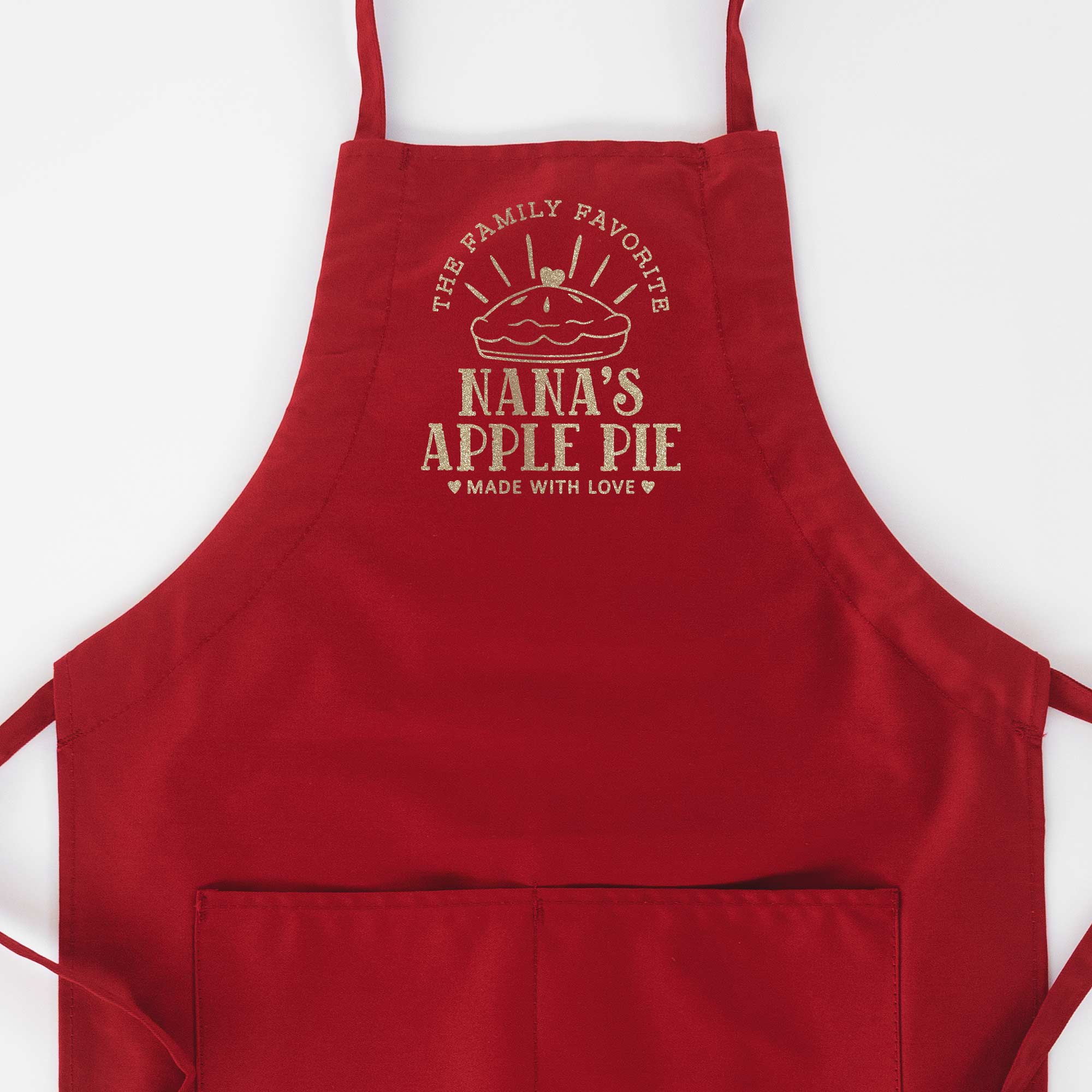 a Pie Making Butcher Apron in red