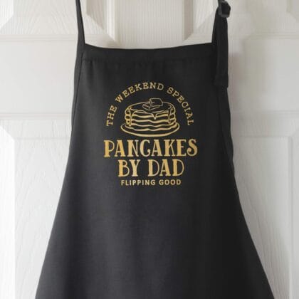 a Personalized Pancake Breakfast Apron in black