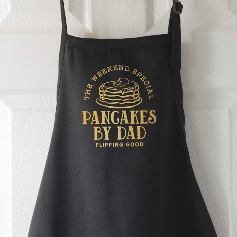 a Personalized Pancake Breakfast Apron in black
