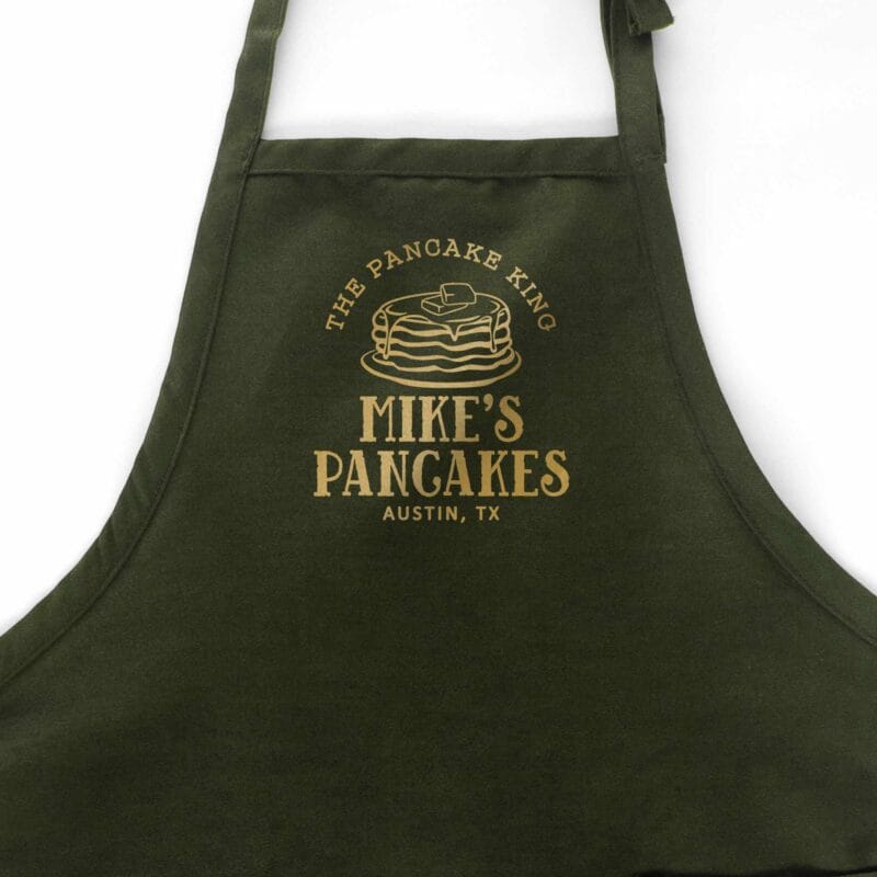 a Personalized Pancake Breakfast Apron in green