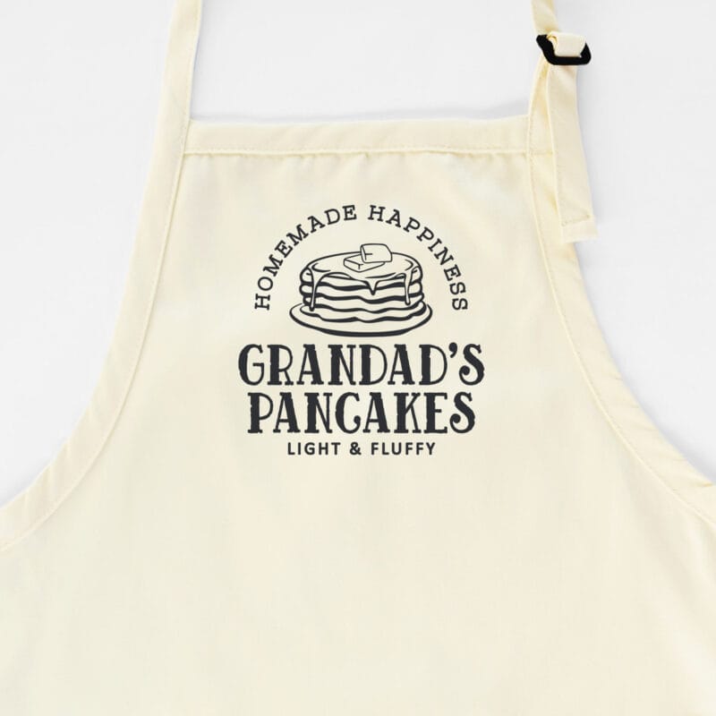 a Personalized Pancake Breakfast Apron in natural
