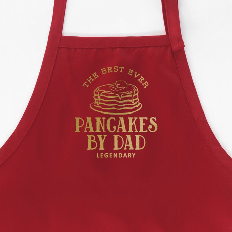 a Personalized Pancake Breakfast Apron in red