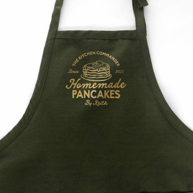 a Personalized Pancake Maker Apron in green