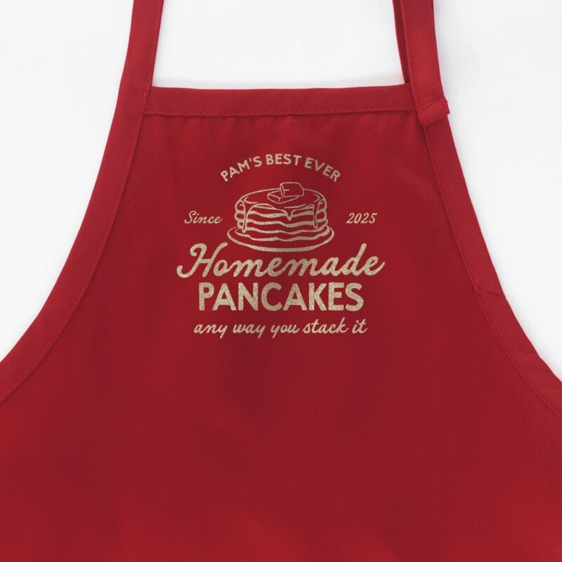 a Personalized Pancake Maker Apron in red