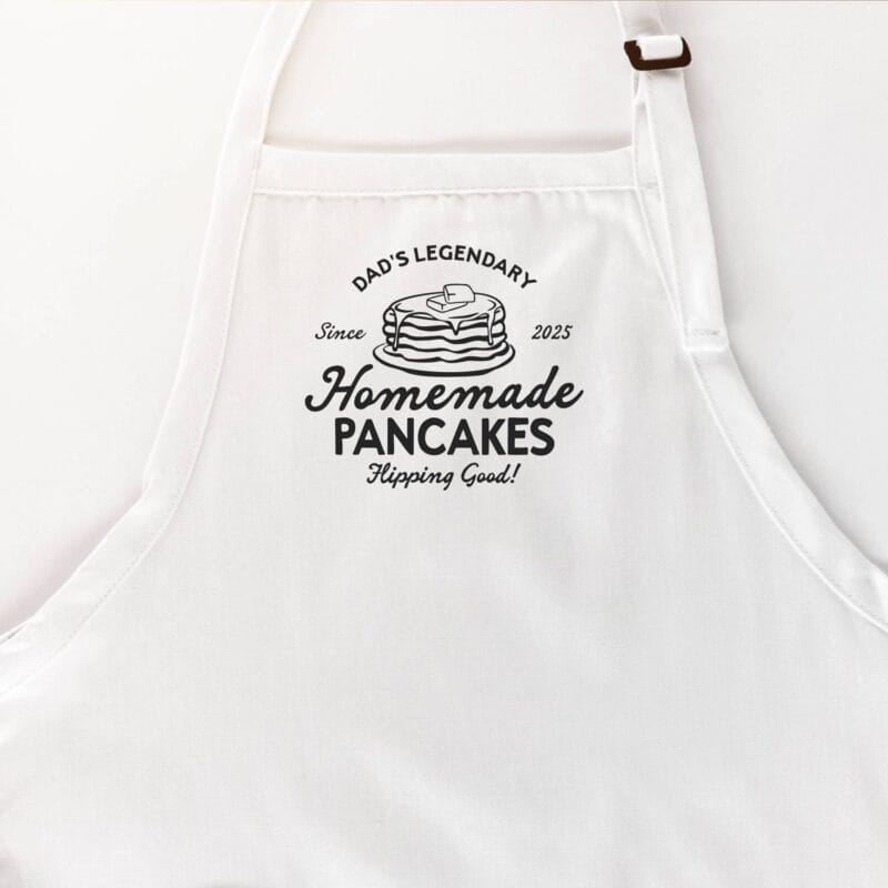 a Personalized Pancake Maker Apron in white