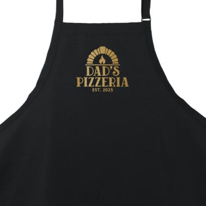 a Premium Personalized Pizza Oven Apron in black
