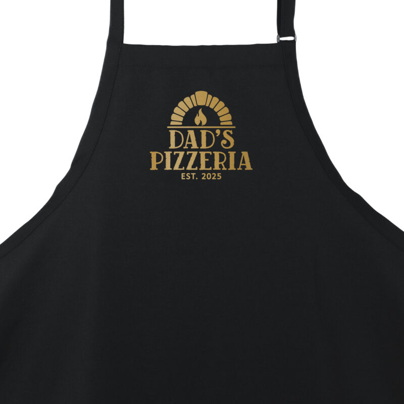 a Premium Personalized Pizza Oven Apron in black