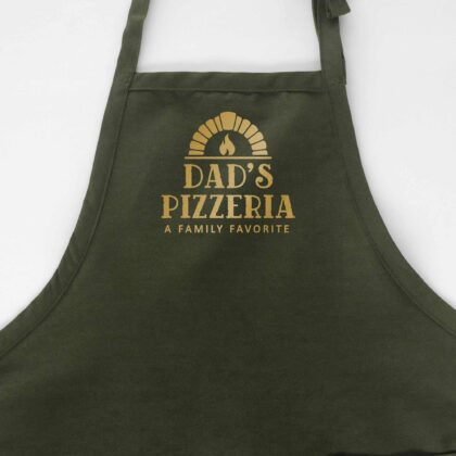 a Personalized Pizza Oven Apron in green
